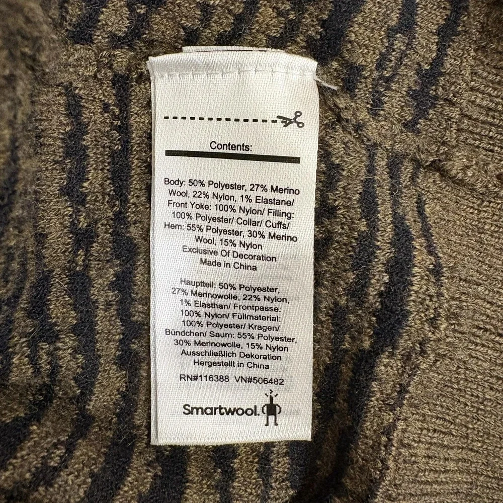 SmartWool Brookline Hybrid 1/2 Zip Pullover Sweater Mens XL Quilted